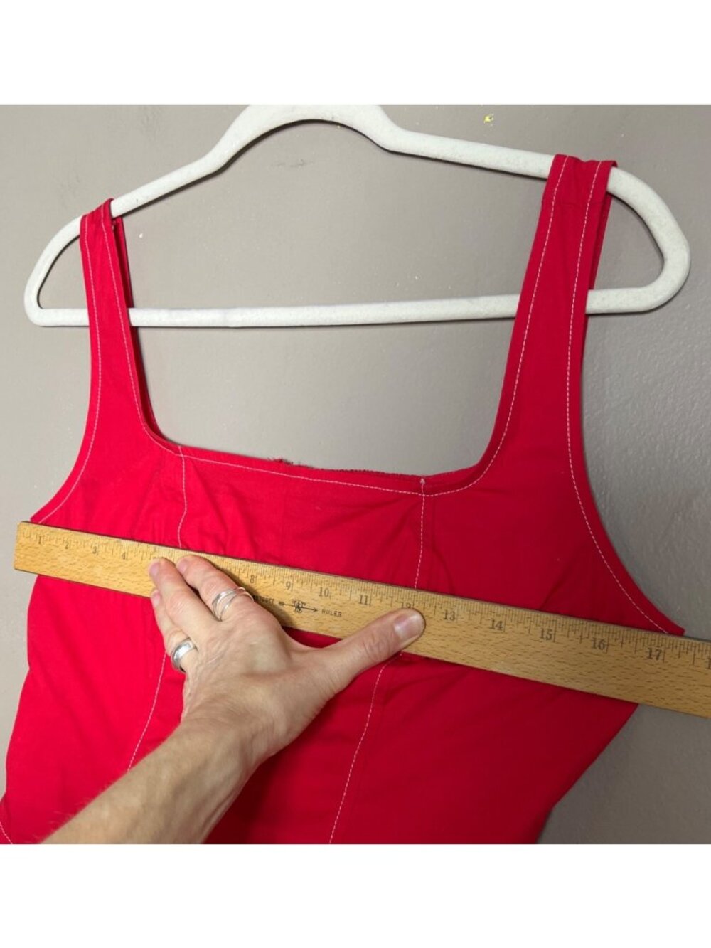 Free Assembly Dress Paneled Midi Red Romantic Princess Coquette Pockets Wom S - Picture 10 of 12